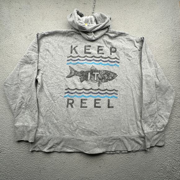 Life is Good Keep Reel Fishing Full Zip Hoodie Sweatshirt Jacket Mens XL Graphic - Picture 1 of 10